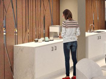 Conference room and beverage center